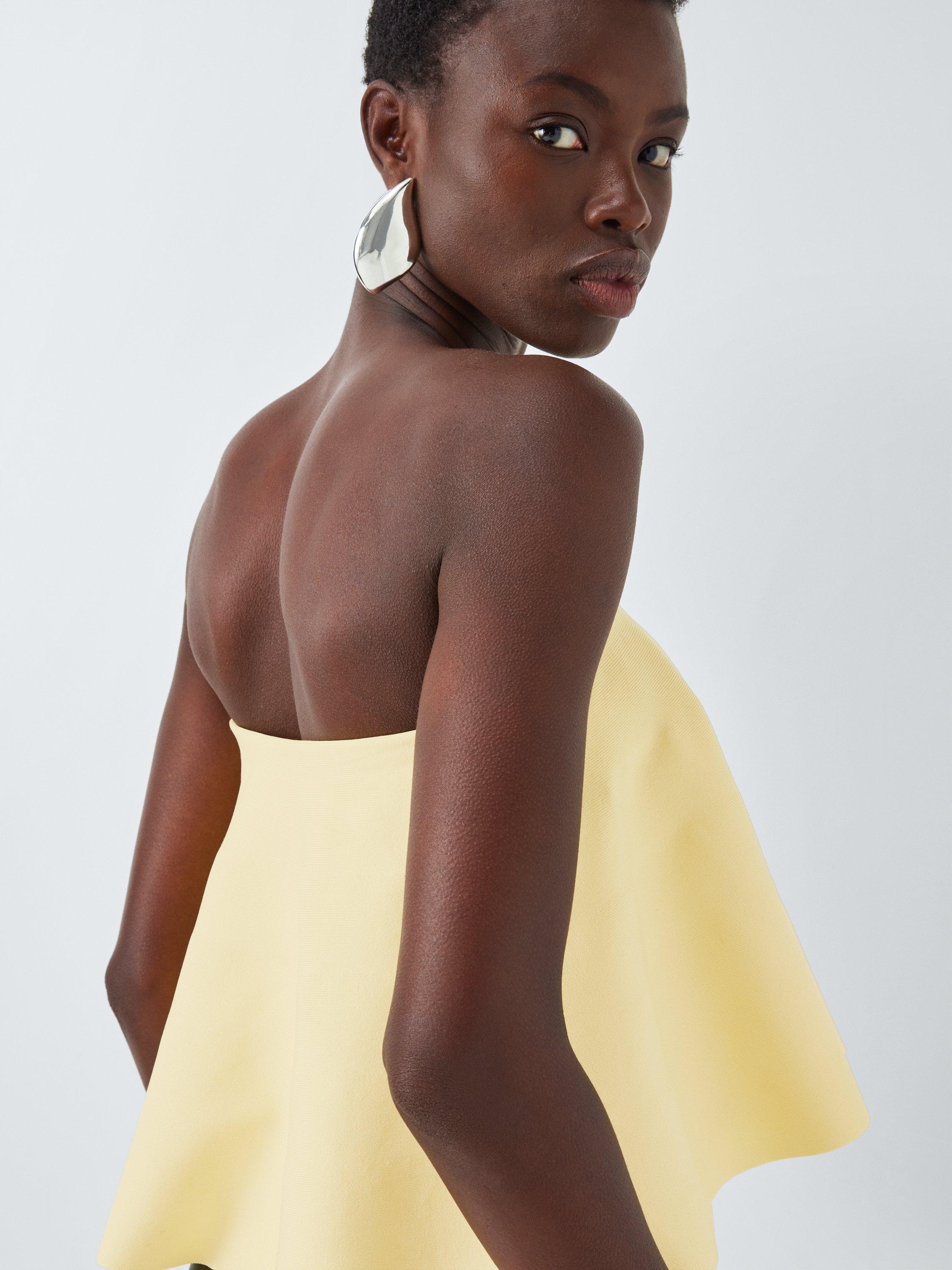 Product image 6 of 6, which shows John Lewis Editions Ruffle Bandeau Knit Top, Yellow, 6