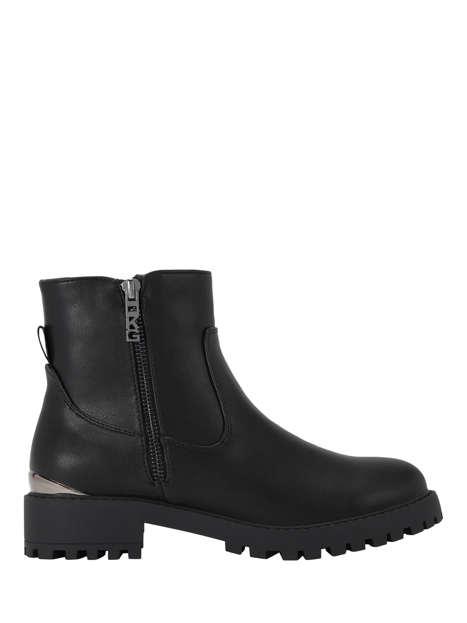 Product image 1 of 5, which shows KG Kurt Geiger Tahira Vegan Ankle Boots, Black, 3