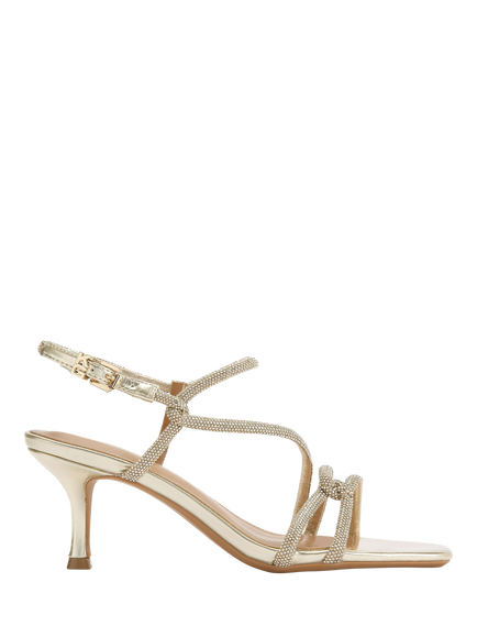 KG Kurt Geiger Audrey Embellished Heeled Court Shoes, Gold, Gold