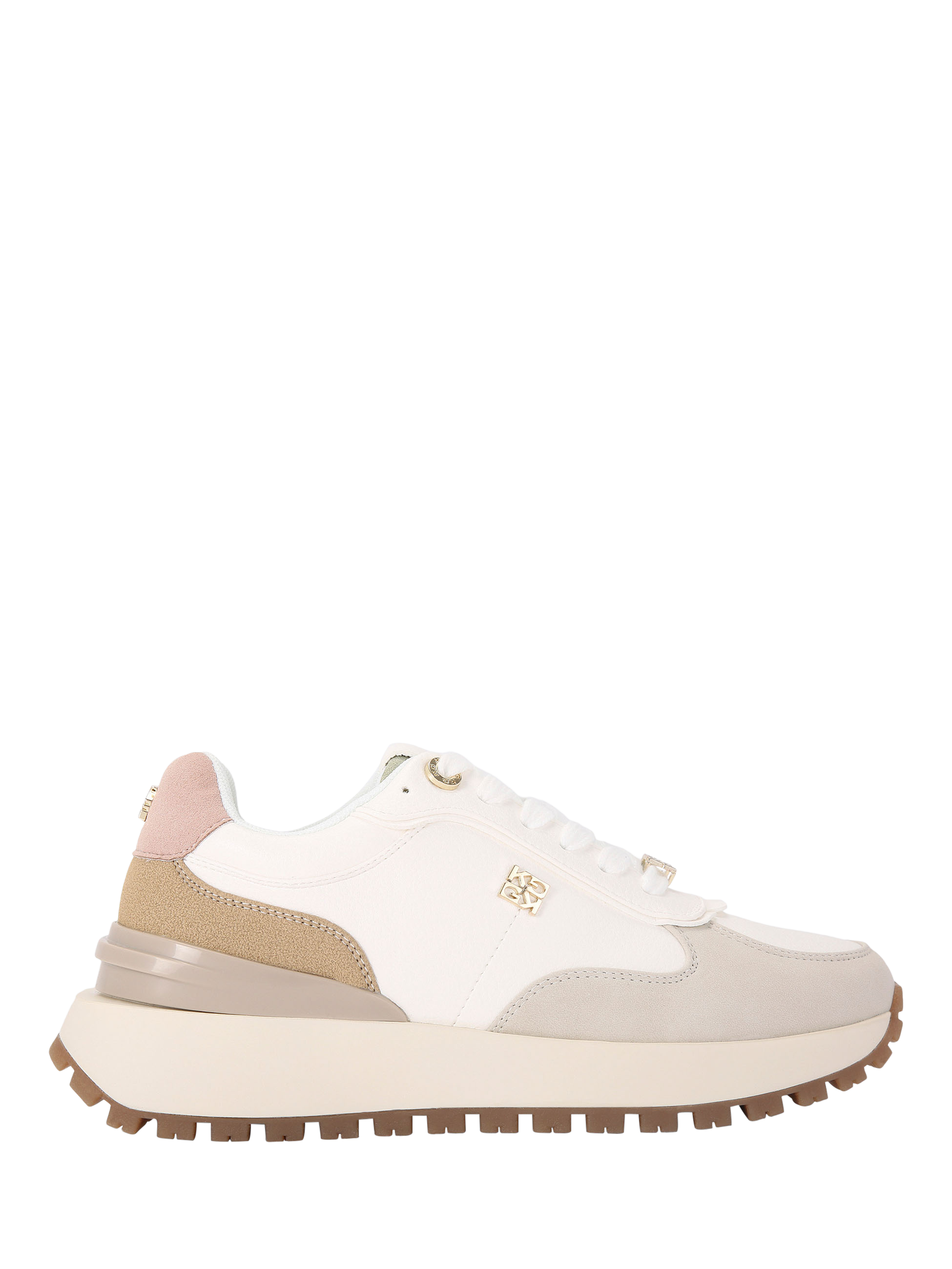 Product image 1 of 5, which shows KG Kurt Geiger Louisa2 Lace Up Trainers, White Multi White, 3