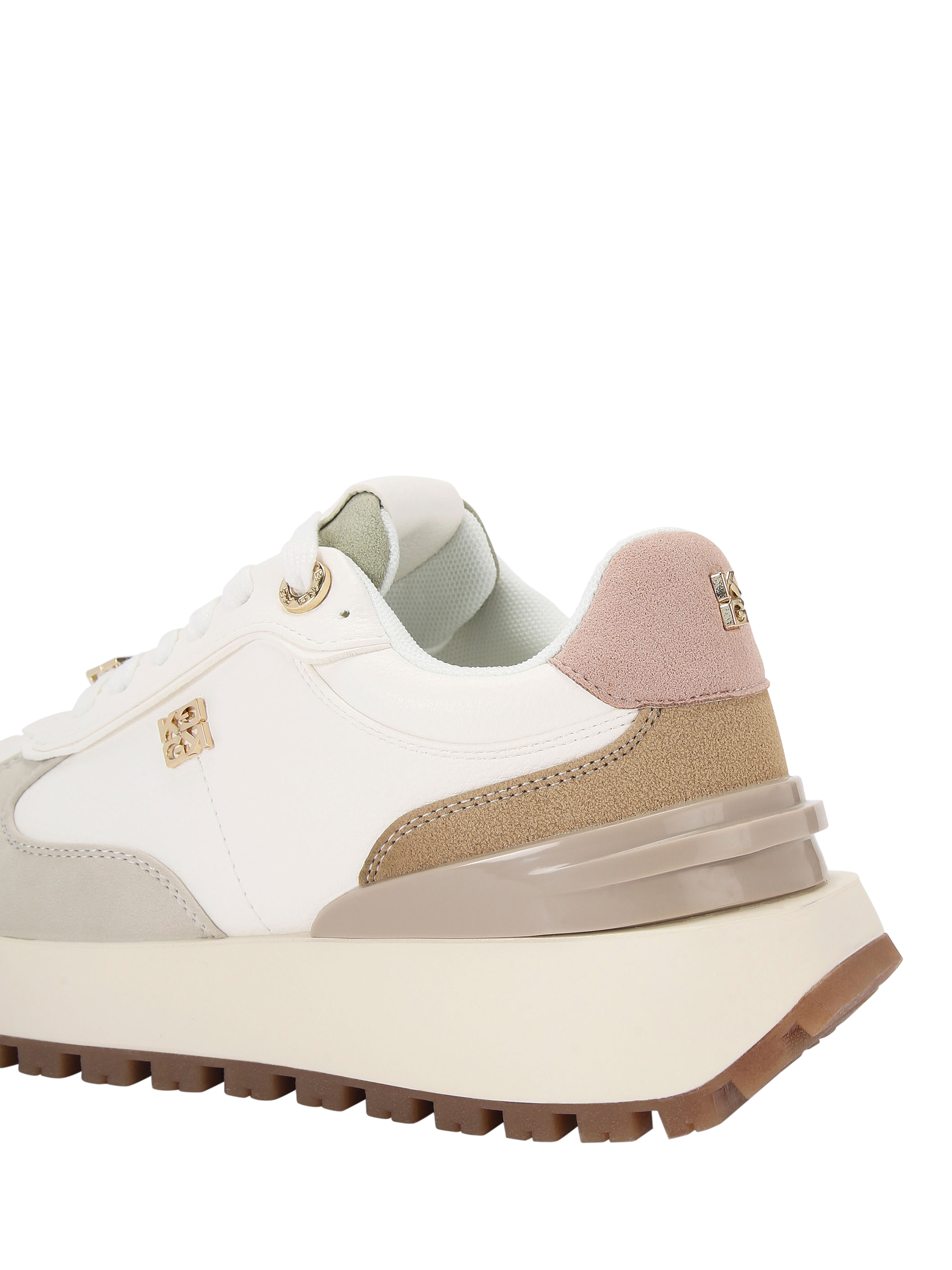 Product image 4 of 5, which shows KG Kurt Geiger Louisa2 Lace Up Trainers, White Multi White, 3
