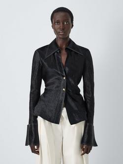 John Lewis x A.W.A.K.E. MODE Contrast Stitch Shirt, Black, Black