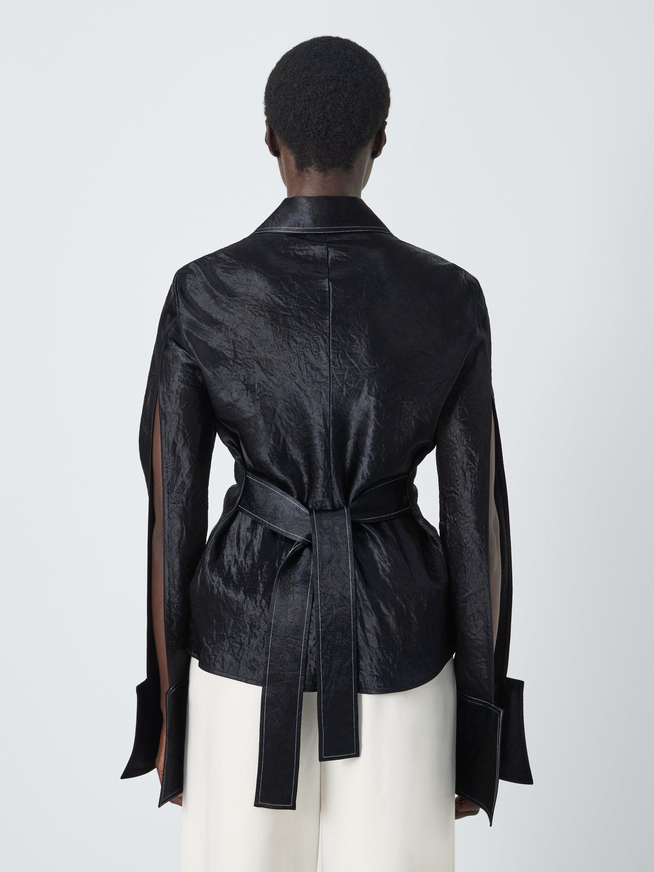 Product image 2 of 7, which shows John Lewis x A.W.A.K.E. MODE Contrast Stitch Shirt, Black, 6