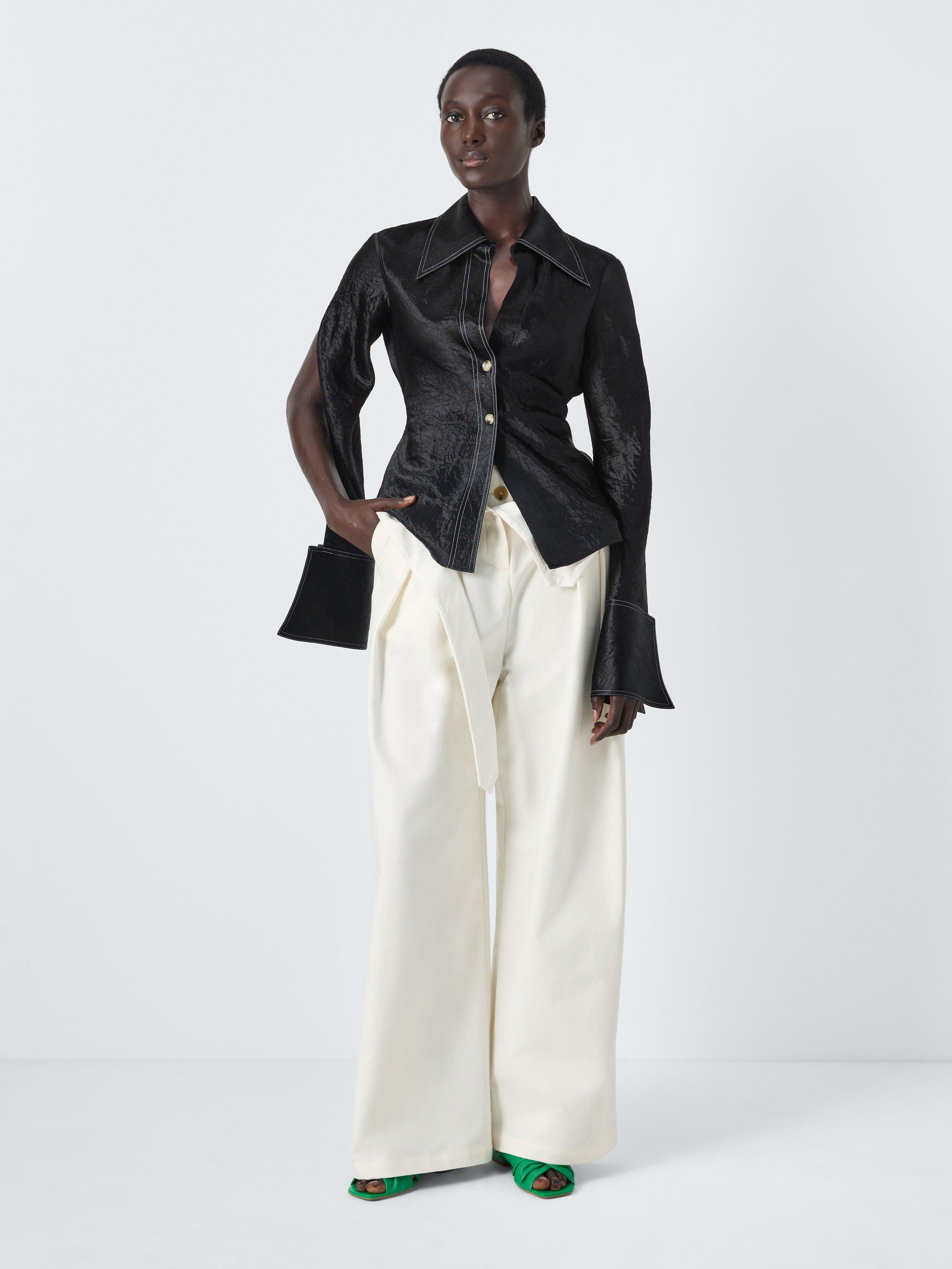 Product image 3 of 7, which shows John Lewis x A.W.A.K.E. MODE Contrast Stitch Shirt, Black, 6
