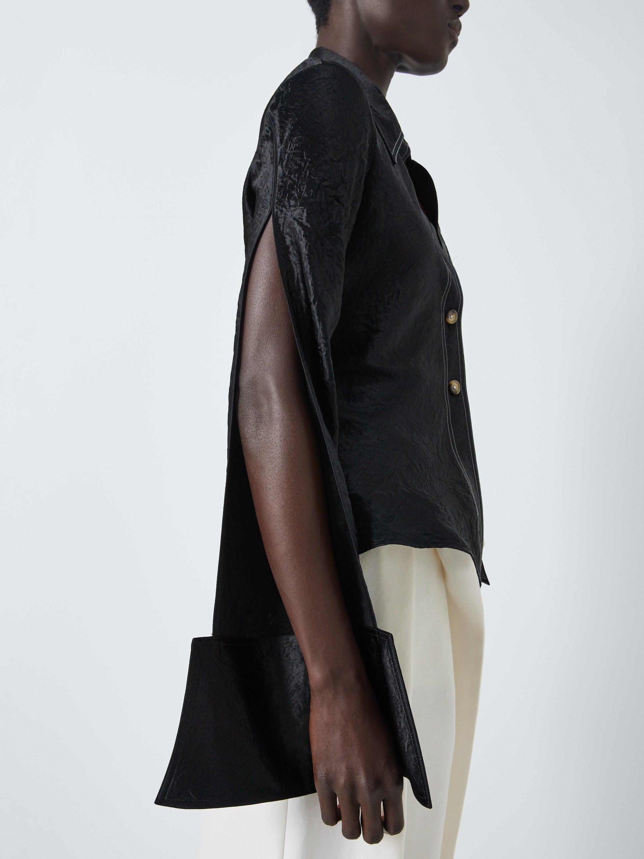 Product image 6 of 7, which shows John Lewis x A.W.A.K.E. MODE Contrast Stitch Shirt, Black, 6