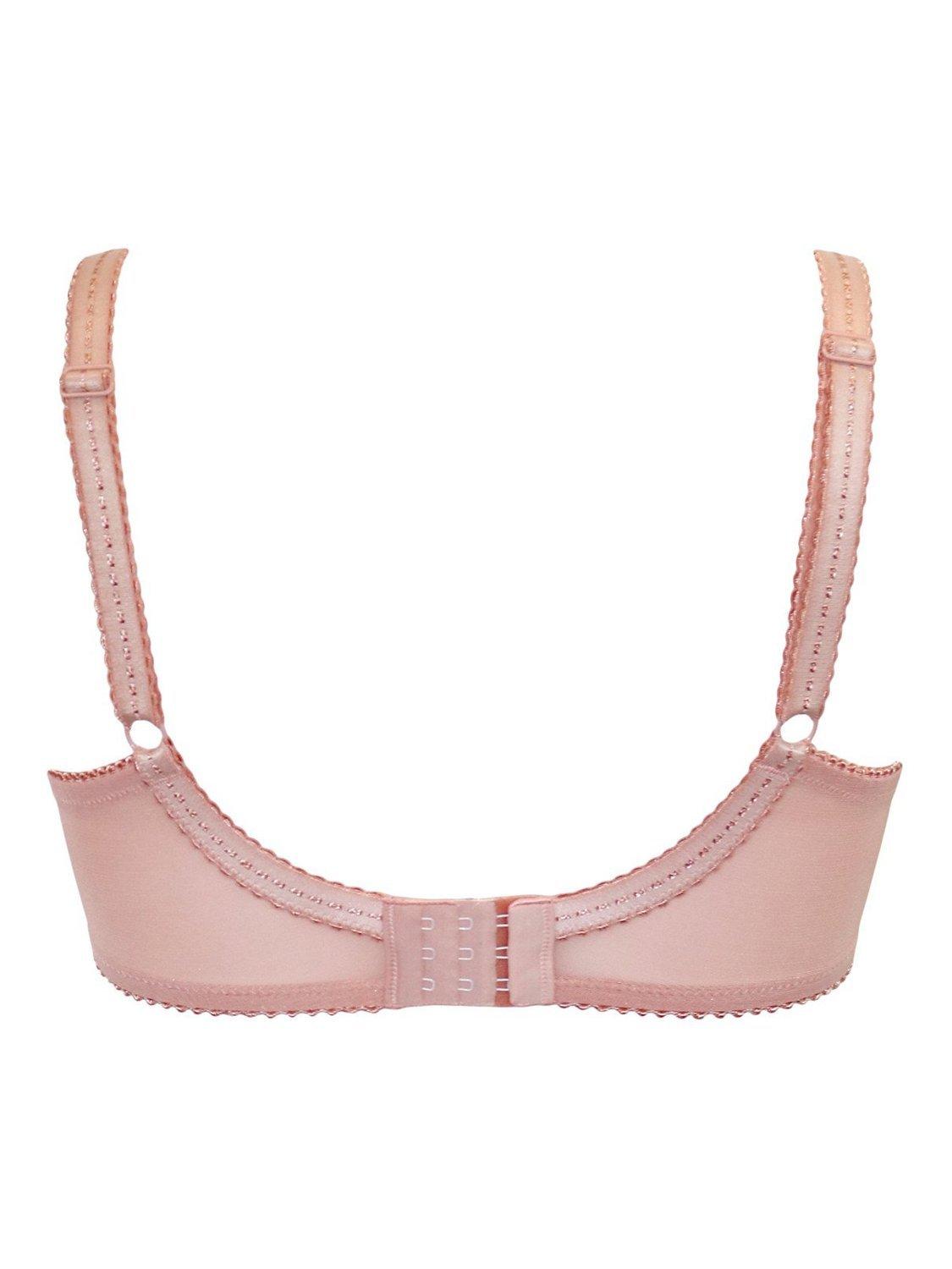 Product image 9 of 9, which shows Pour Moi Sofia Lace Side Support Bra, Soft Pink/Mulberry, 32DD