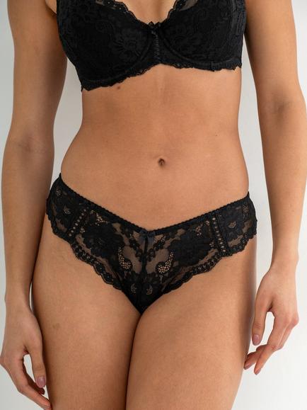 Pour Moi Fleur Cheeky V-Shaped Knickers - view 2, Black