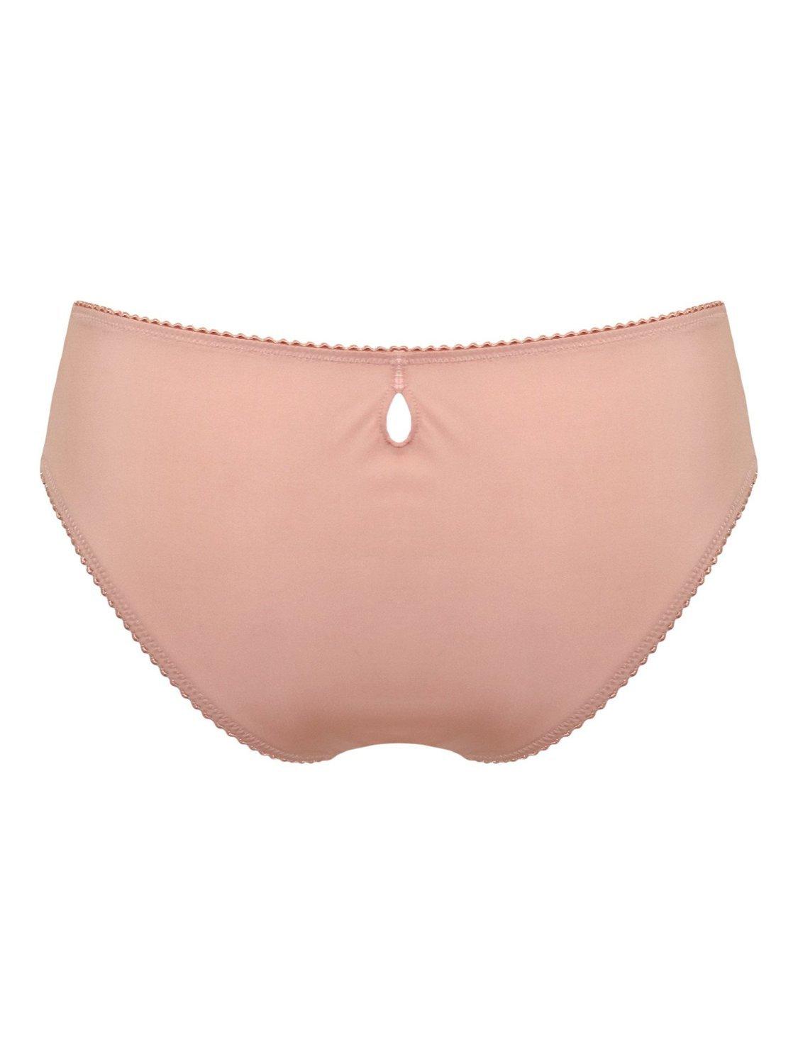 Product image 6 of 6, which shows Pour Moi Sofia Embroidered Lace Bikini Knickers, Soft Pink/Mulberry, 8