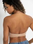 Pour Moi Definitions Underwired Plunge Low Back Push-Up Bra, Sand