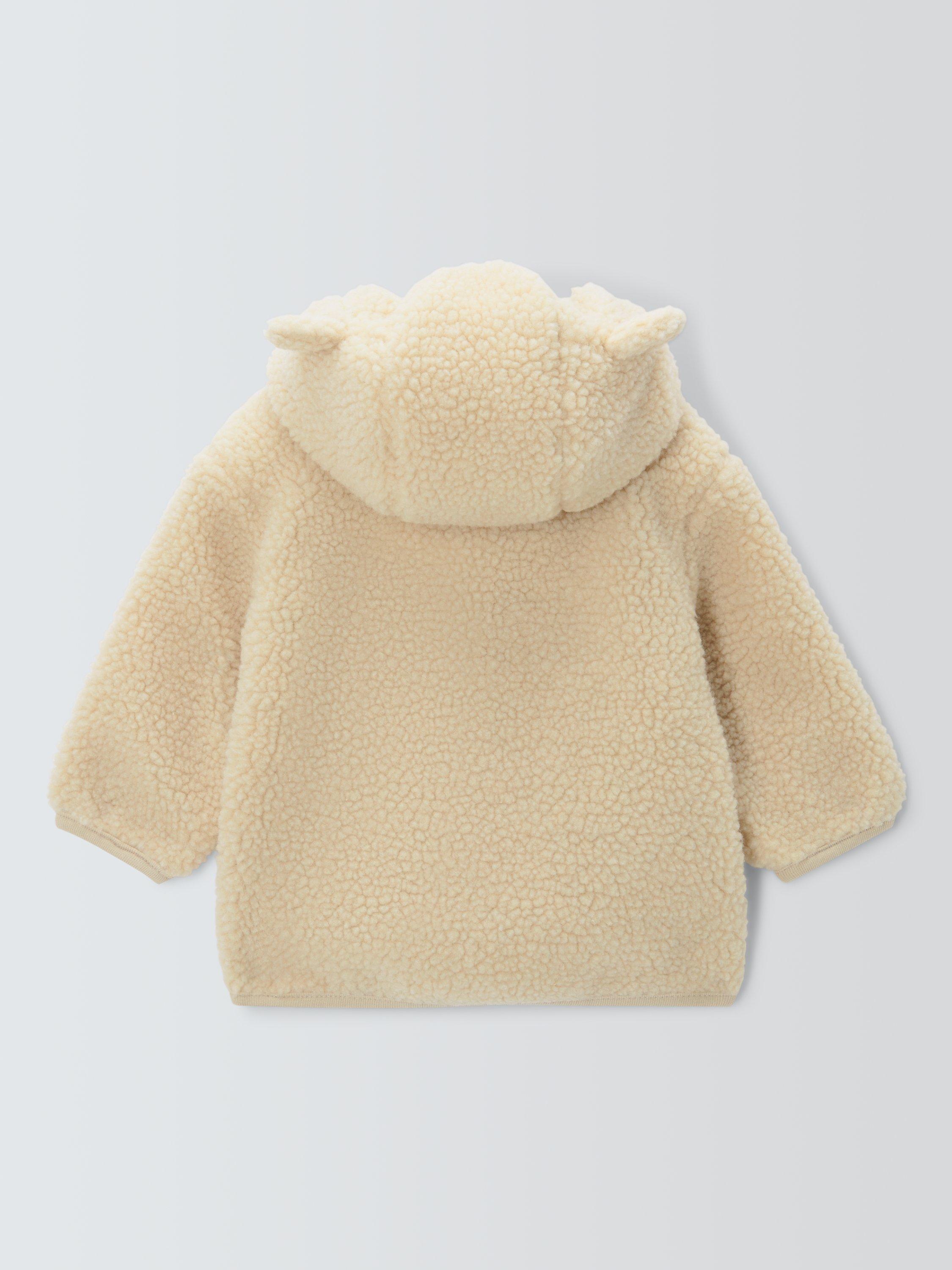Product image 2 of 3, which shows John Lewis Baby Borg Jacket with Removeable Gilet, Natural, 3-6 months