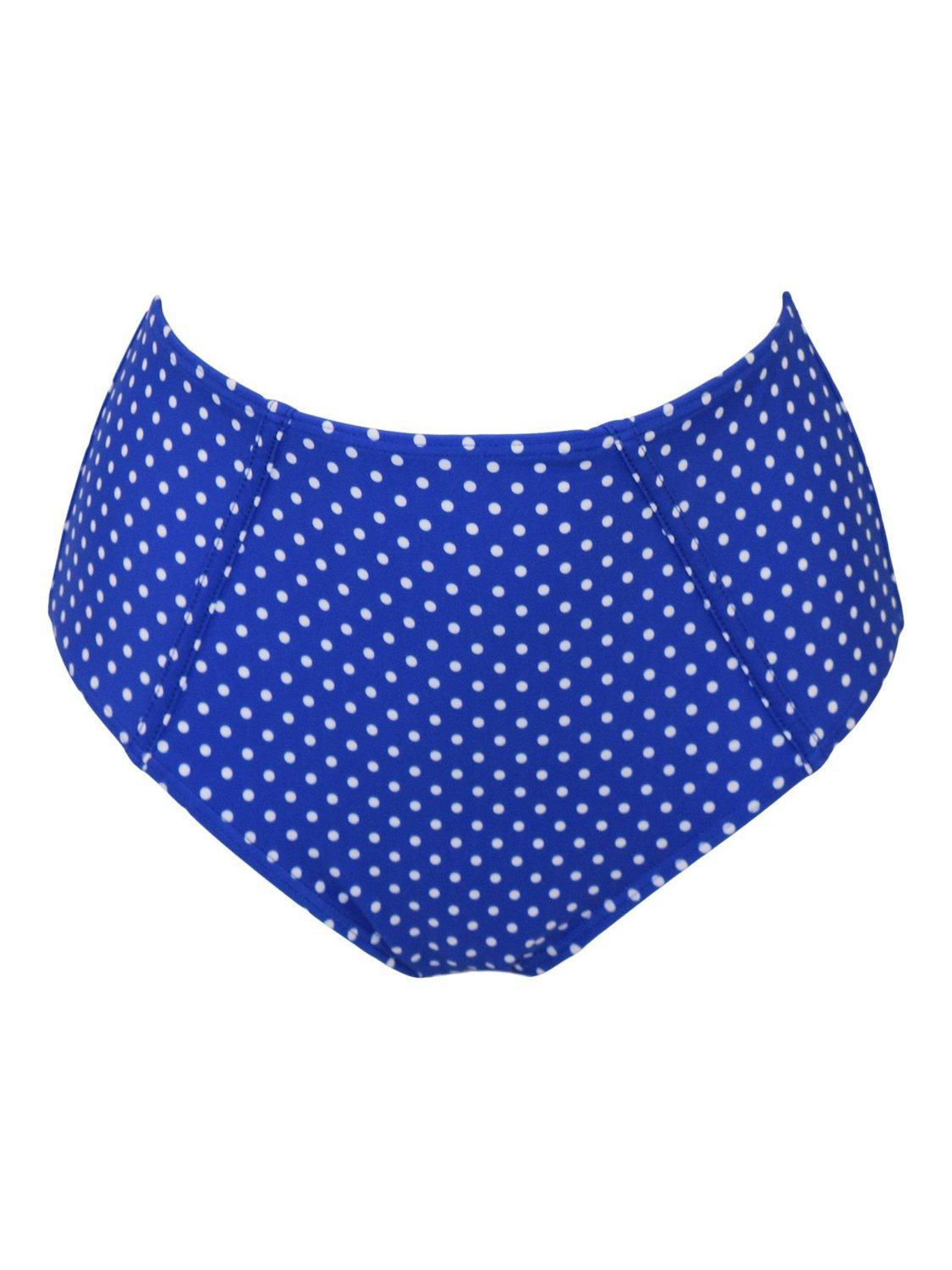 Product image 7 of 8, which shows Pour Moi Sicily High Waist Tummy Control Bikini Bottoms, Blue/White, 10