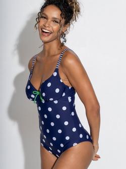 Pour Moi Beach House Underwired Swimsuit, Navy/Multi, Navy/Multi