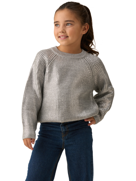 Angel & Rocket Kids' Metallic Foil Jumper, Silver, Silver