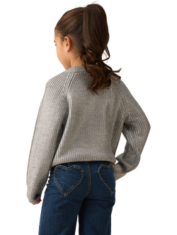 Angel & Rocket Kids' Metallic Foil Jumper, Silver - view 2, Silver