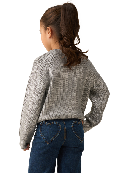 Angel & Rocket Kids' Metallic Foil Jumper, Silver - view 2, Silver