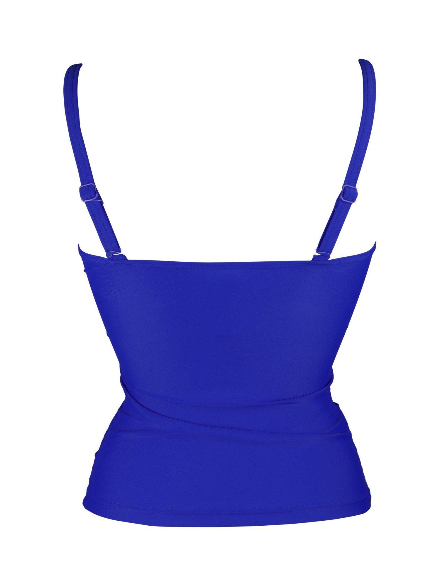 Product image 7 of 7, which shows Pour Moi Free Spirit Non-Wired Strapless Tankini Top, Ultramarine, 10