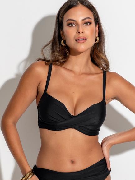 Pour Moi Free Spirit Twist Bikini Top, Black