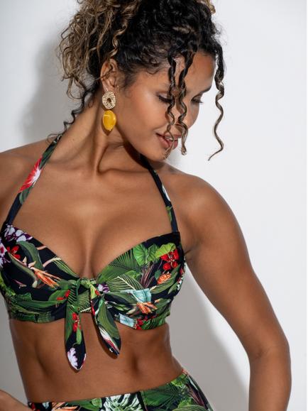 Pour Moi Palermo Under Wired Halterneck Bikini Top, Multi, Multi