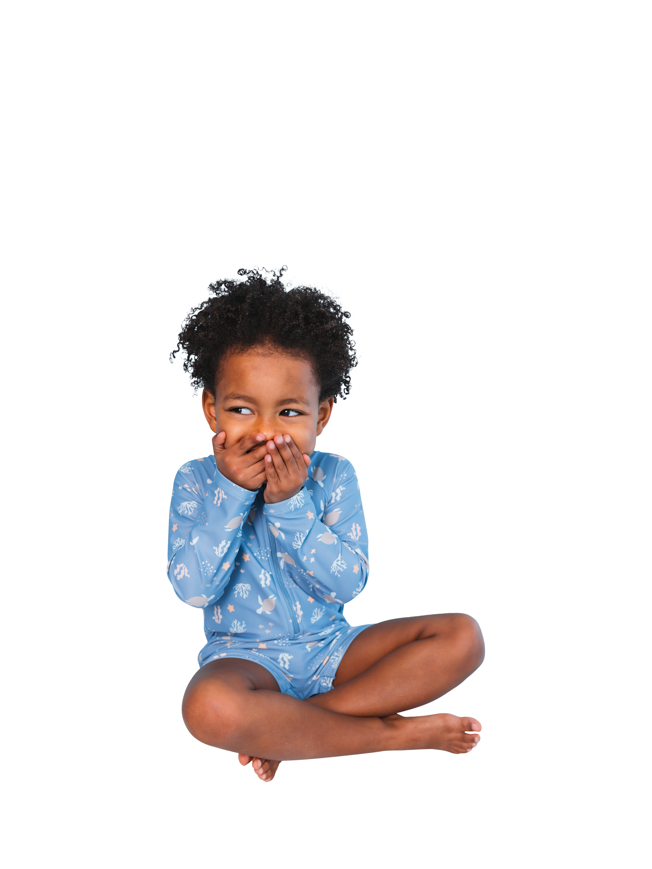 Product image 3 of 3, which shows Swim Essentials Baby UV Rashguard Swimsuit, Blue Sealife, 0-6 months