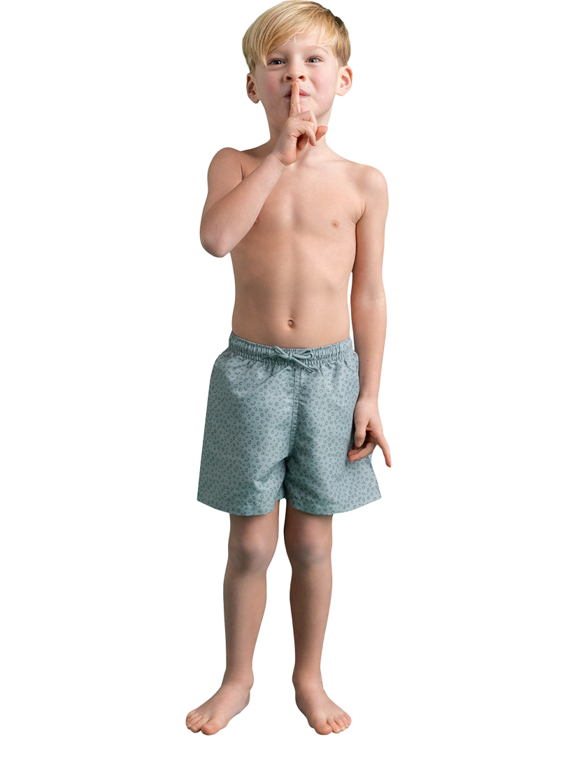 Product image 5 of 6, which shows Swim Essentials Kids' UV Swim Shorts, Green Leopard, 1-2 years