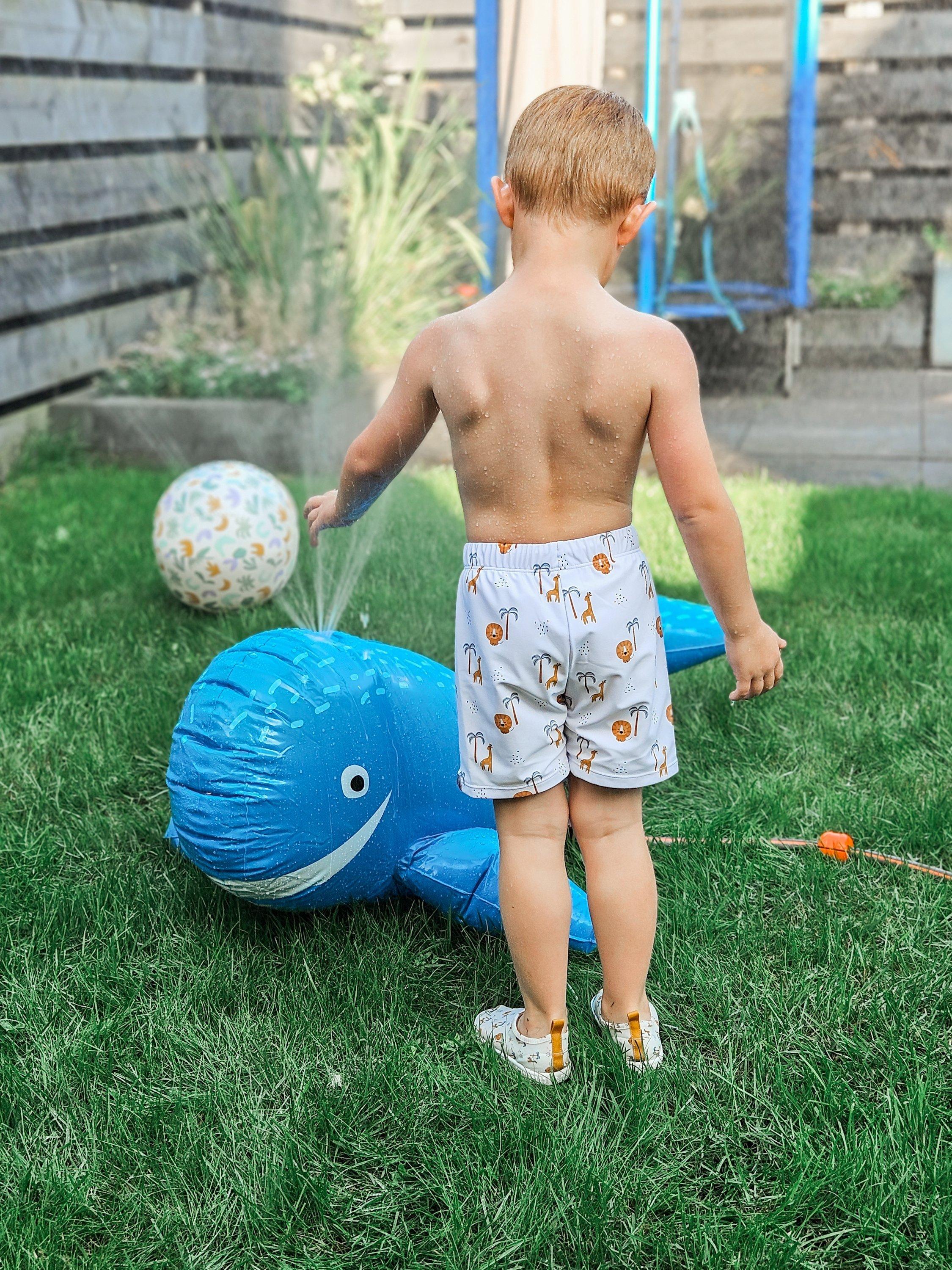 Product image 3 of 3, which shows Swim Essentials Kids' UV Fitted Swim Shorts, Jungle, 1-2 years