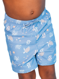 Swim Essentials Kids' UV Fitted Swim Shorts, Blue Sealife
