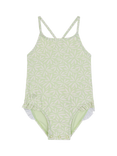 Swim Essentials Kids' UV Floral Swimsuit, Green Matcha