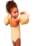 Swim Essentials Kids' Flower Print Swimsuit, Yellow Flower