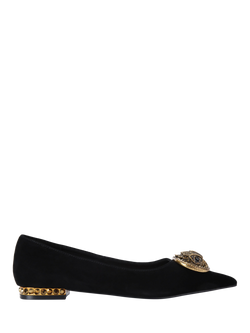 Kurt Geiger London Chelsea Point Flat Ballerina Pumps, Black, Black