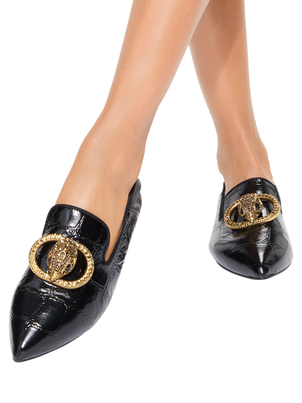Kurt Geiger London Chelsea Point Slip On Ballerina Pumps, Black - view 2, Black