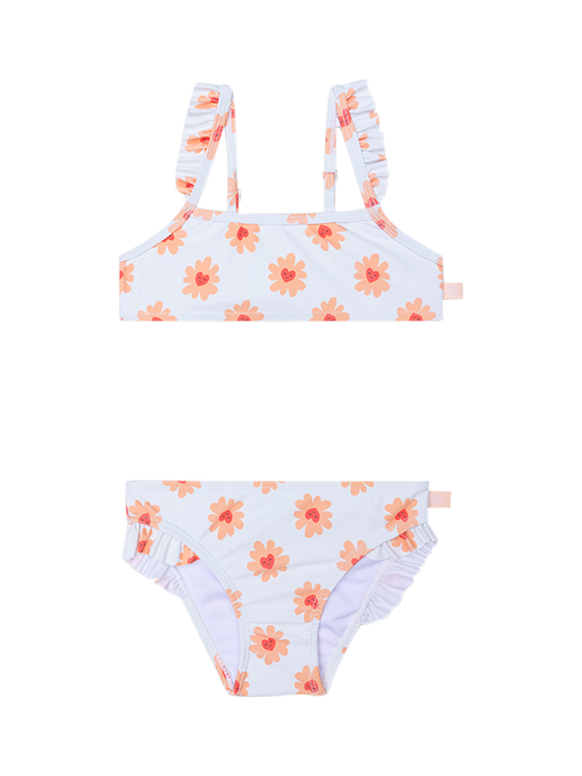 Product image 1 of 9, which shows Swim Essentials Kids' UV Bikini, Flower Hearts, 4-6 years