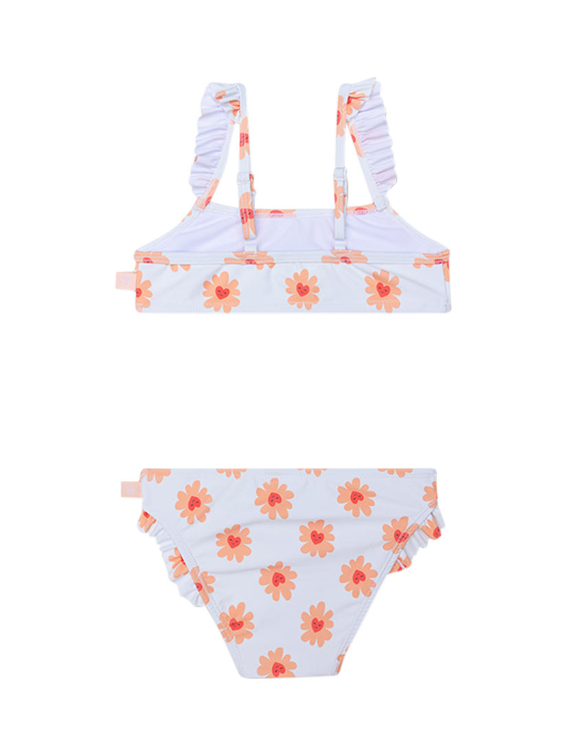 Product image 2 of 9, which shows Swim Essentials Kids' UV Bikini, Flower Hearts, 4-6 years