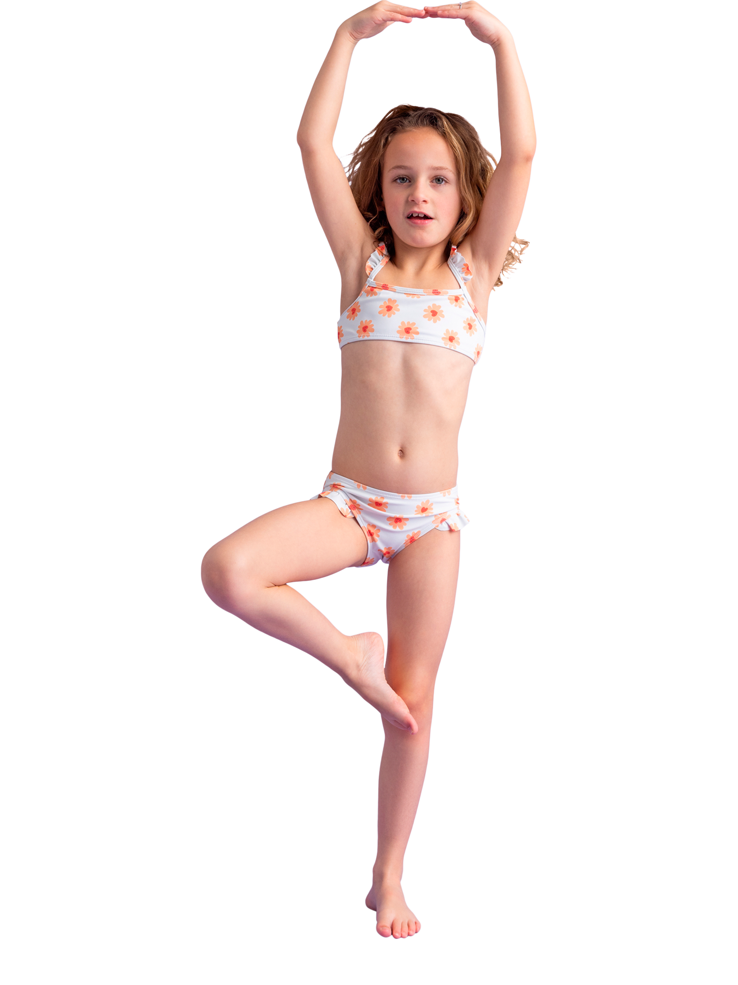 Product image 6 of 9, which shows Swim Essentials Kids' UV Bikini, Flower Hearts, 4-6 years