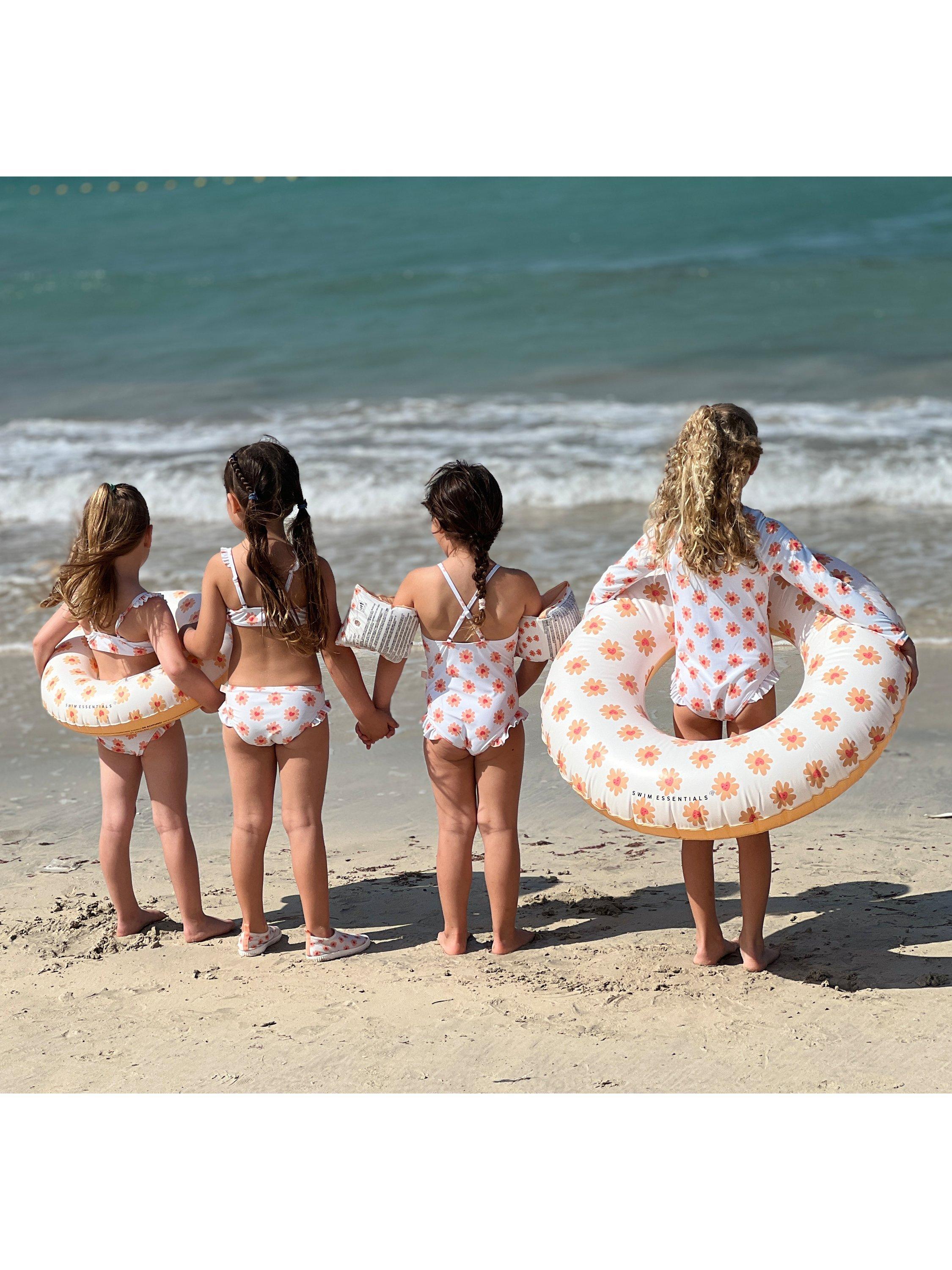 Product image 7 of 9, which shows Swim Essentials Kids' UV Bikini, Flower Hearts, 4-6 years