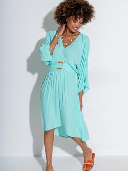 Pour Moi Crinkle O-Ring Midi Kaftan, Aqua, Aqua