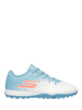 Skechers Kids' Razor 1.5 Turf Speed Football Boots, White/Turquoise