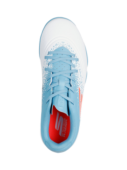 Skechers Kids' Razor 1.5 Turf Speed Football Boots, White/Turquoise - view 2, White/Turquoise