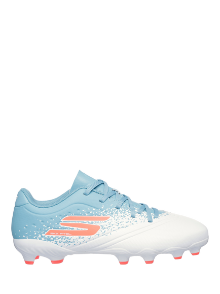 Skechers Kids' Soccer Razor 1.5 Youth FG Football Boots, White/Turquoise, White/Turquoise