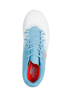 Skechers Kids' Razor 1.5 Firm Ground Speed Football Boots - view 2, White/Turquoise