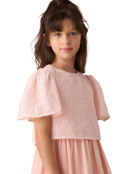 Angel & Rocket Kids' Puffball Dress, Pink - view 2, Pink
