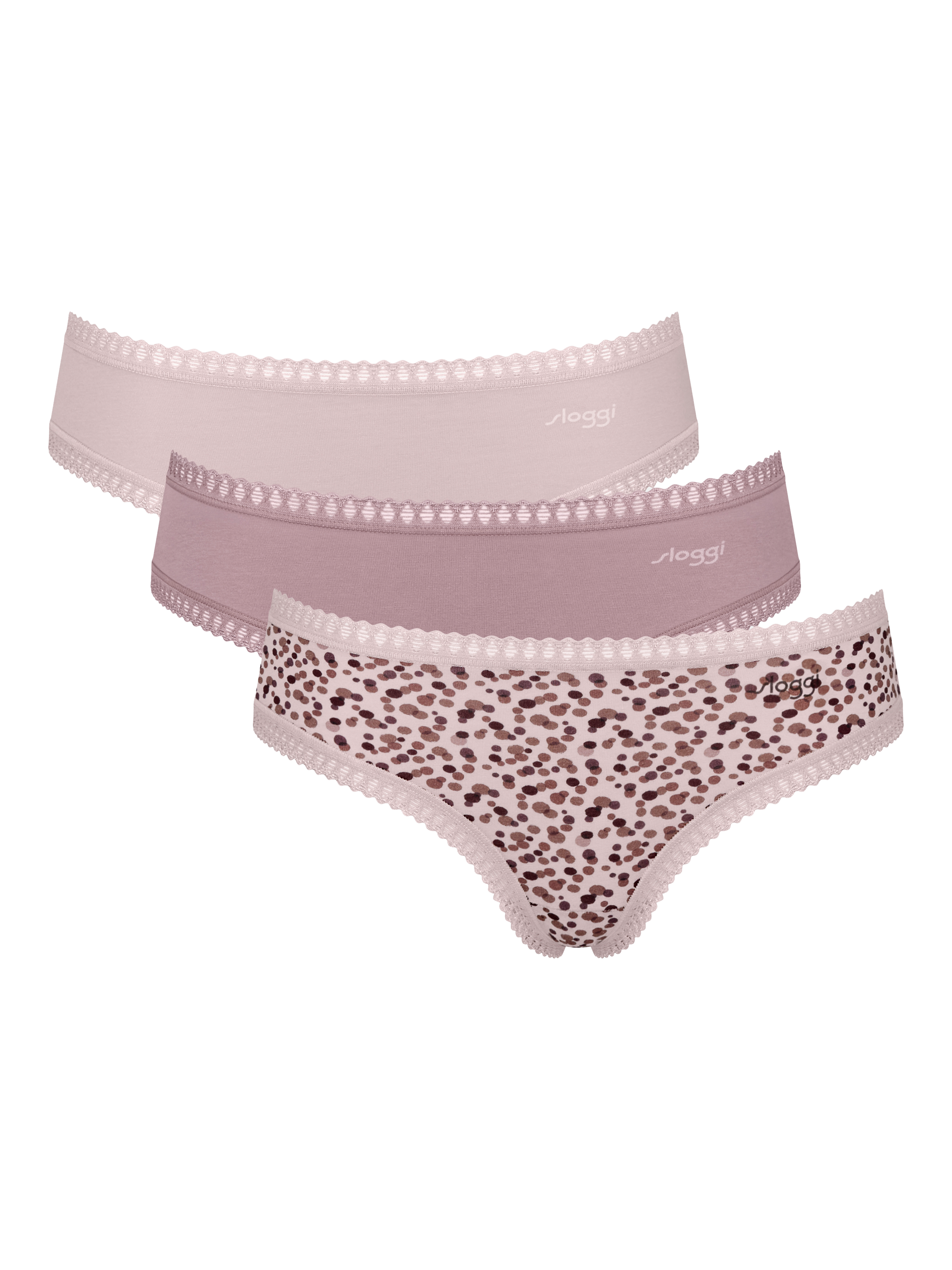 Product image 1 of 8, which shows sloggi GO Crush Organic Cotton Hipster Knickers, Multiple Colours 1, L