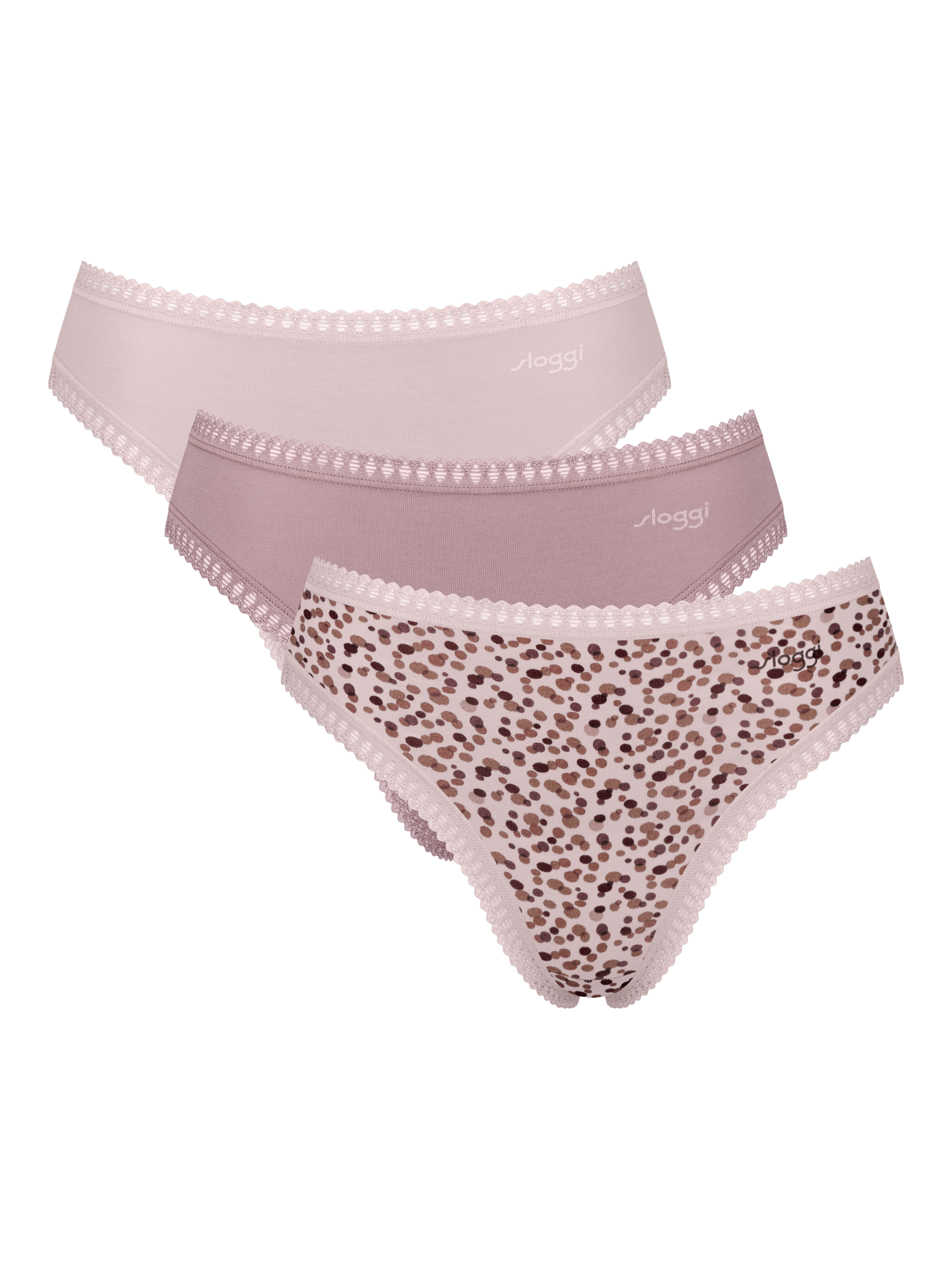 Product image 1 of 8, which shows sloggi GO Crush Organic Cotton High Leg Knickers, Multiple Colours 1, L
