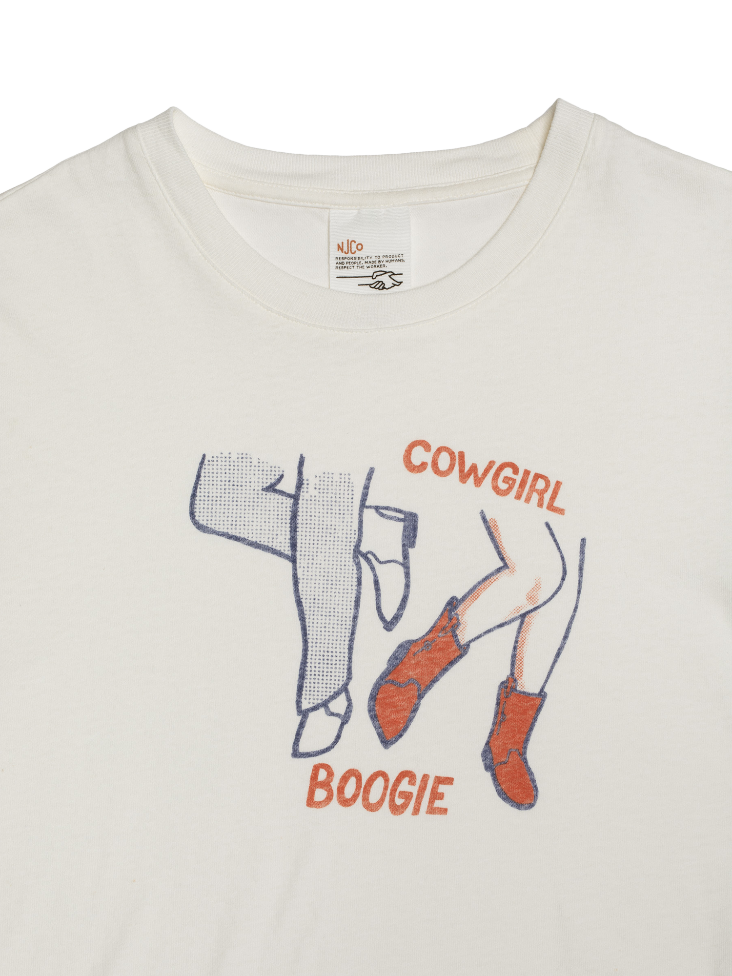 Product image 3 of 5, which shows Nudie Jeans Joni Cowgirl Boogie T-Shirt, White, XS