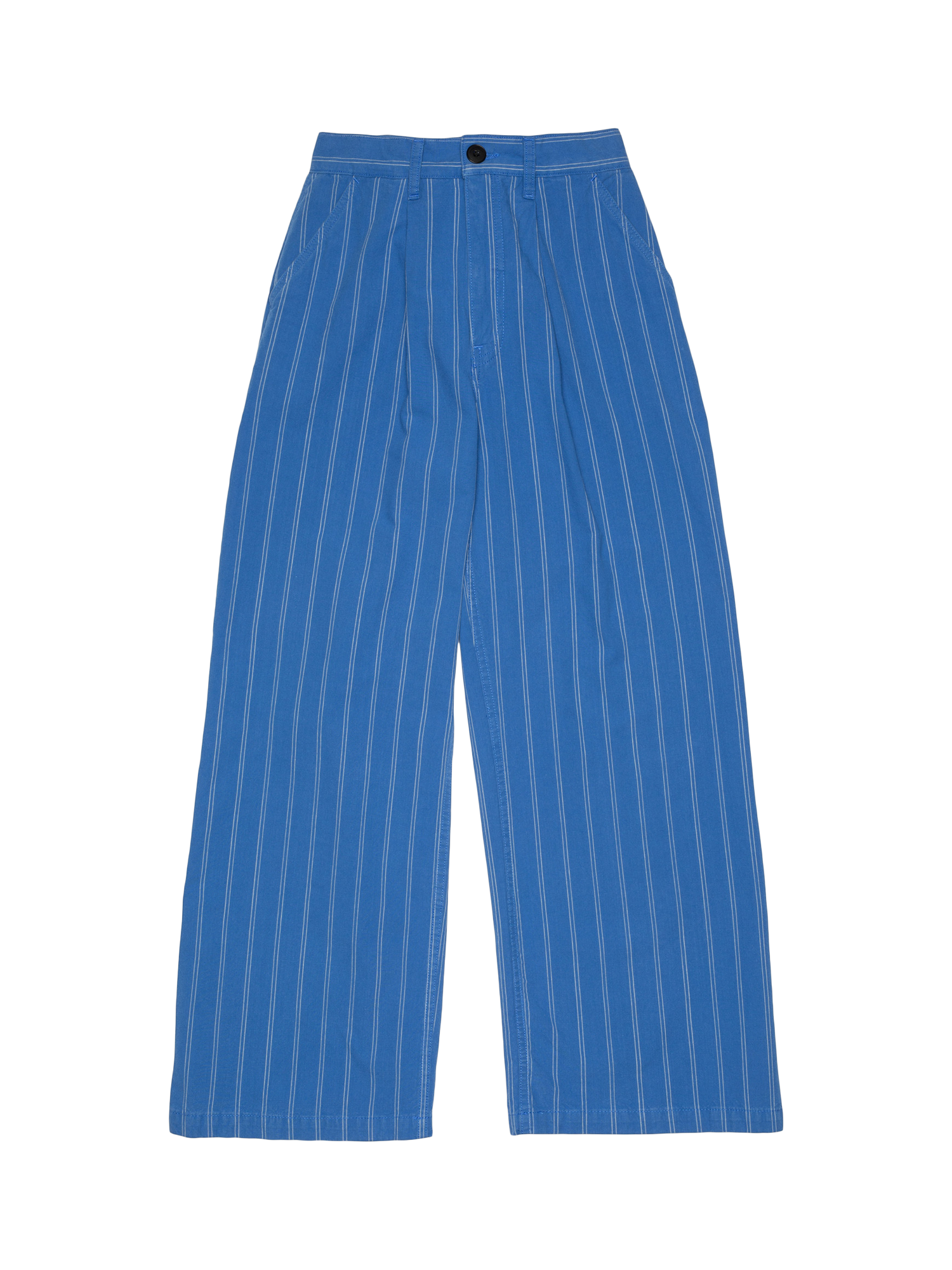 Product image 3 of 8, which shows Nudie Jeans Gullan Stripe Trousers, Blue/White, 26