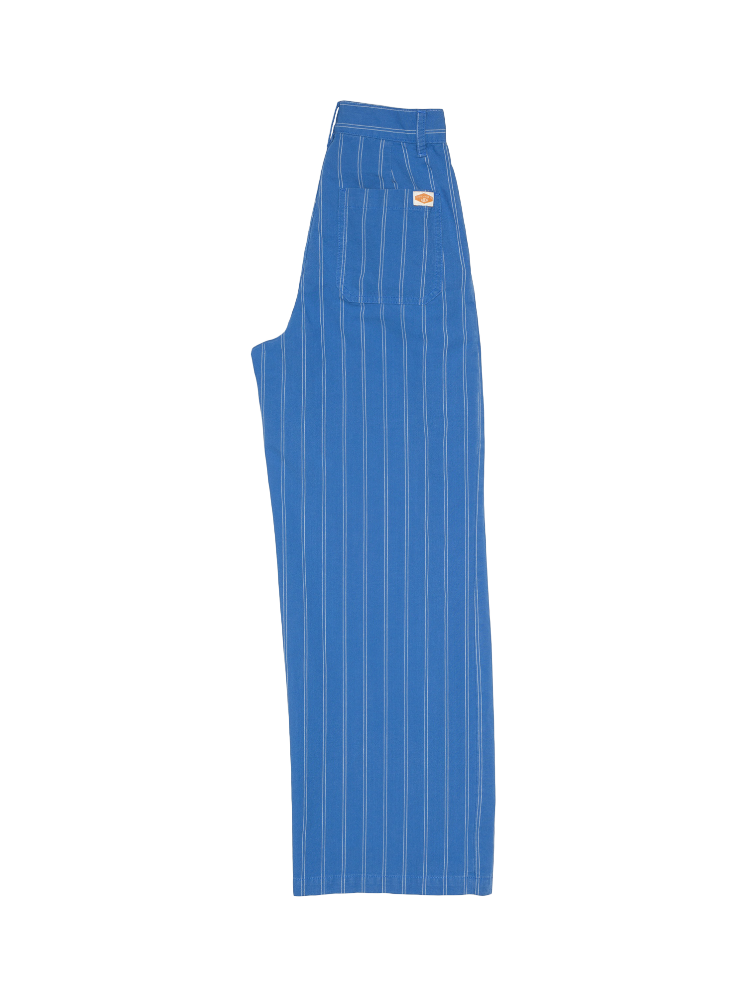 Product image 4 of 8, which shows Nudie Jeans Gullan Stripe Trousers, Blue/White, 26