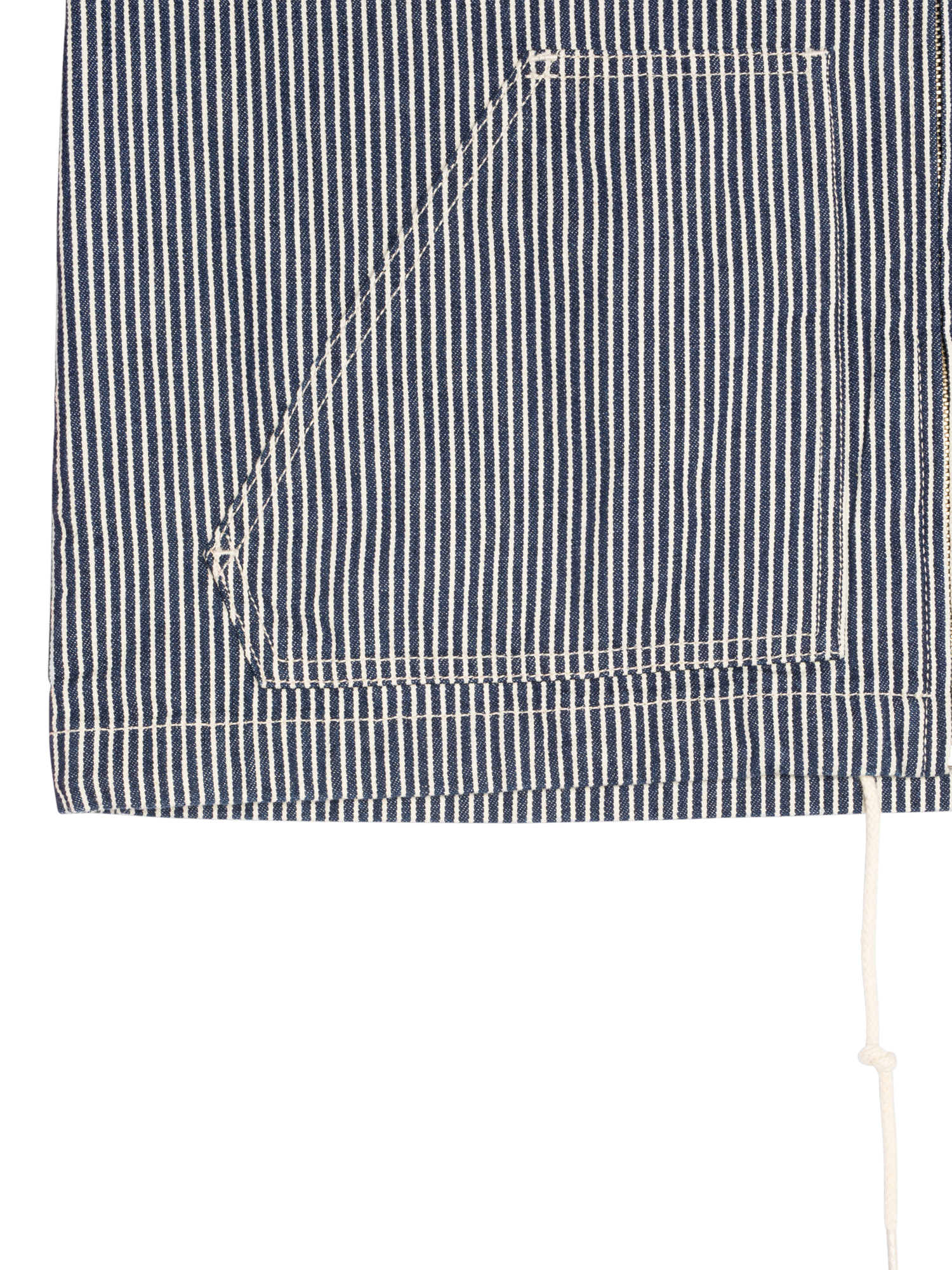 Product image 5 of 7, which shows Nudie Jeans Jade Stripe Zip Jacket, Blue/White, XS