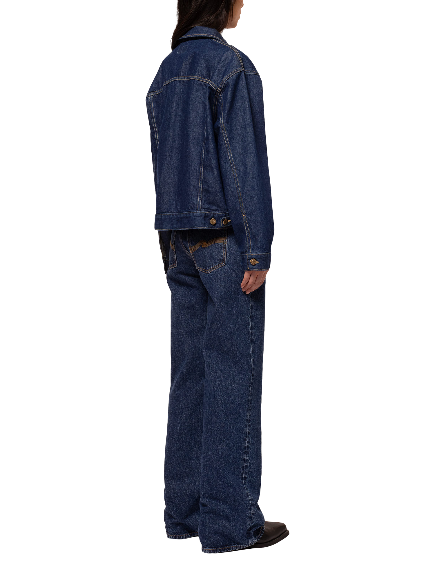 Product image 3 of 5, which shows Nudie Jeans Berit Denim Jacket, Dark Blue, XS