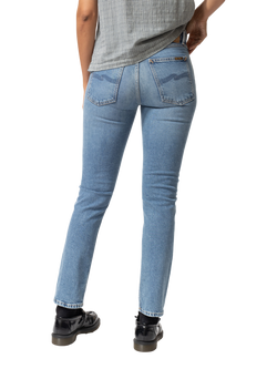 Nudie Jeans Mellow Mae Slim Fit Straight Leg Jeans, Soft Blue - view 2, Soft Blue
