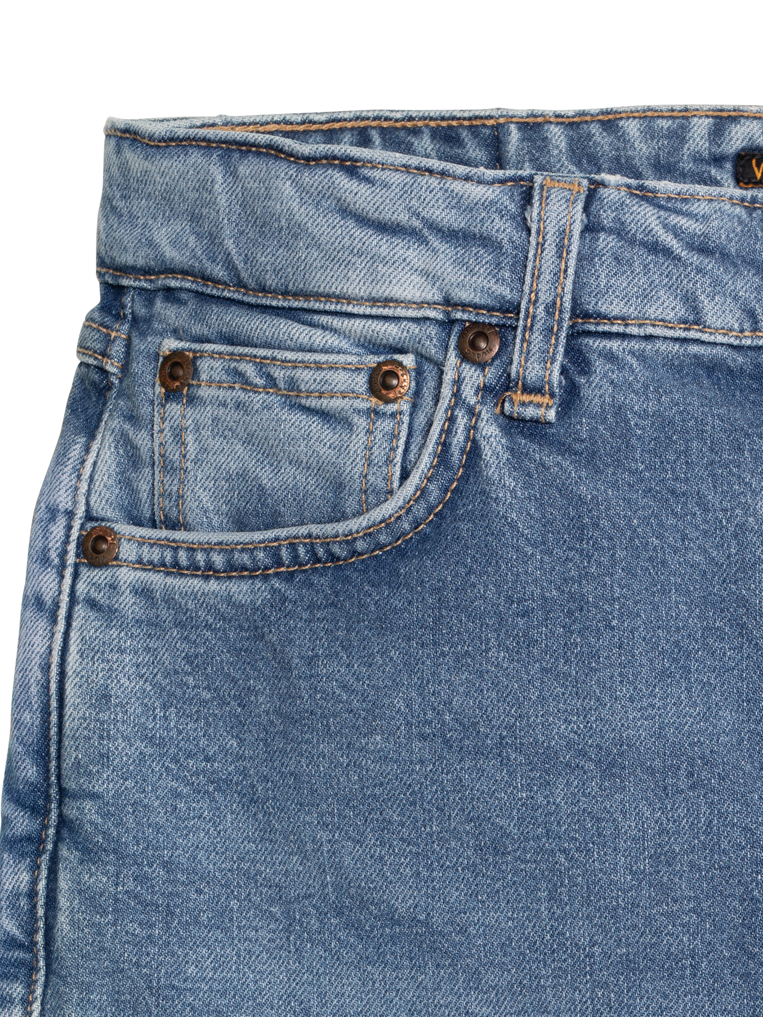 Product image 6 of 8, which shows Nudie Jeans Mellow Mae Slim Fit Straight Leg Jeans, Blue, W24/L28