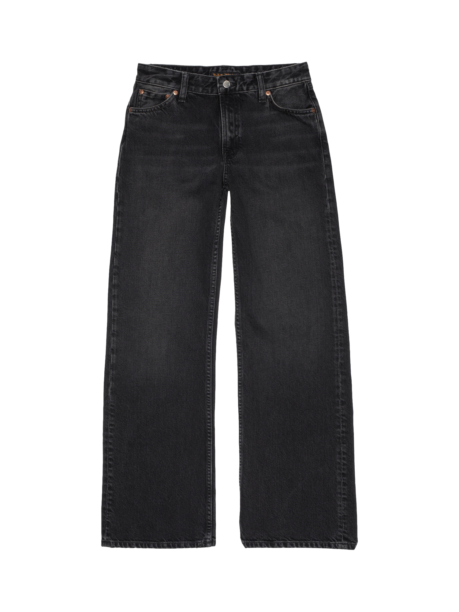 Product image 4 of 9, which shows Nudie Jeans Heidi Wide Leg Jeans, Black, W24/L30